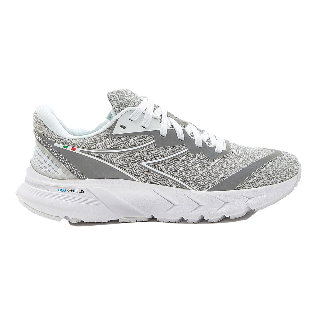 Diadora Mythos Blushield Volo 2 Glam — Silver DD - White — Size B — Width 5.5 — Top View