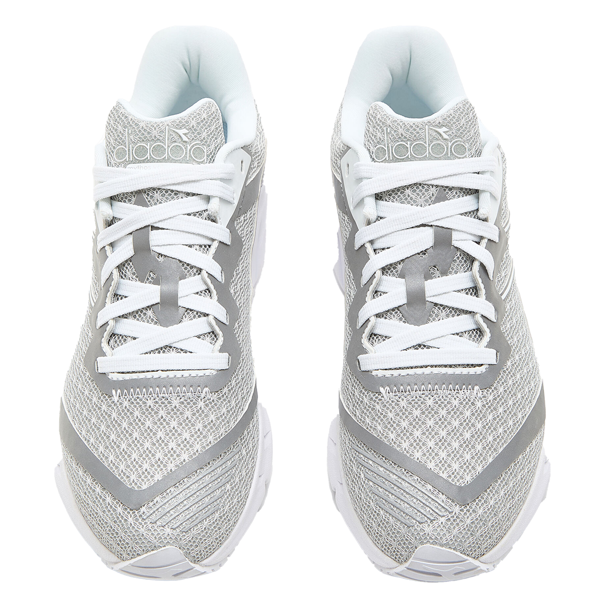 Diadora Mythos Blushield Volo 2 Glam — Silver DD - White — Size B — Width 5.5 — Detail View