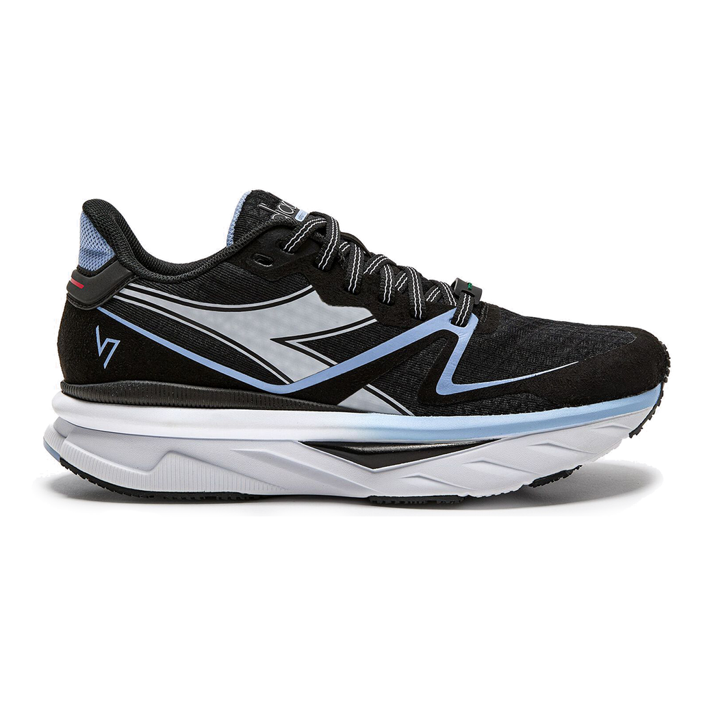Diadora Atomo V7000 — White - Green Fluo - Pink Fl — Size B — Width 10 — Front View