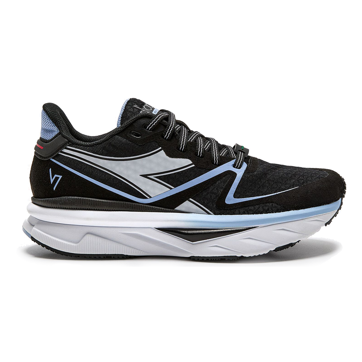 Diadora Atomo V7000 — White - Green Fluo - Pink Fl — Size B — Width 10 — Front View