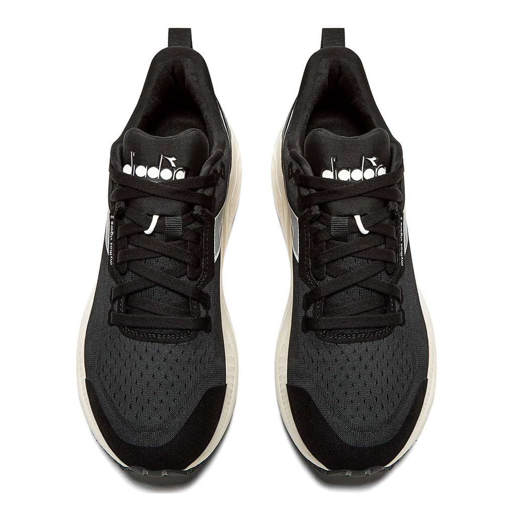Diadora Mythos Blushield Vigore 2 — Steel Gray - Black — Size D — Width 10 — Detail View