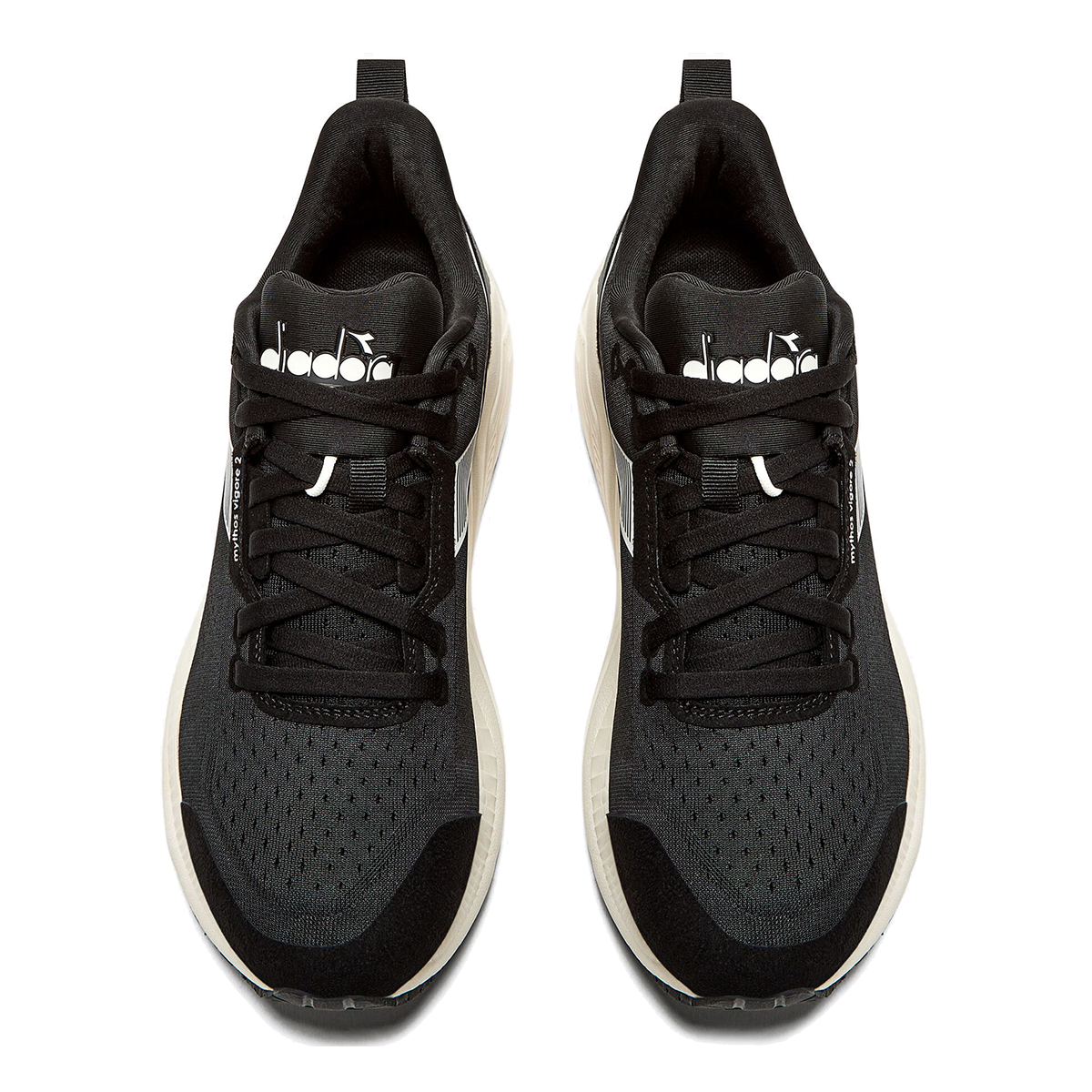 Diadora Mythos Blushield Vigore 2 — Steel Gray - Black — Size D — Width 10 — Detail View