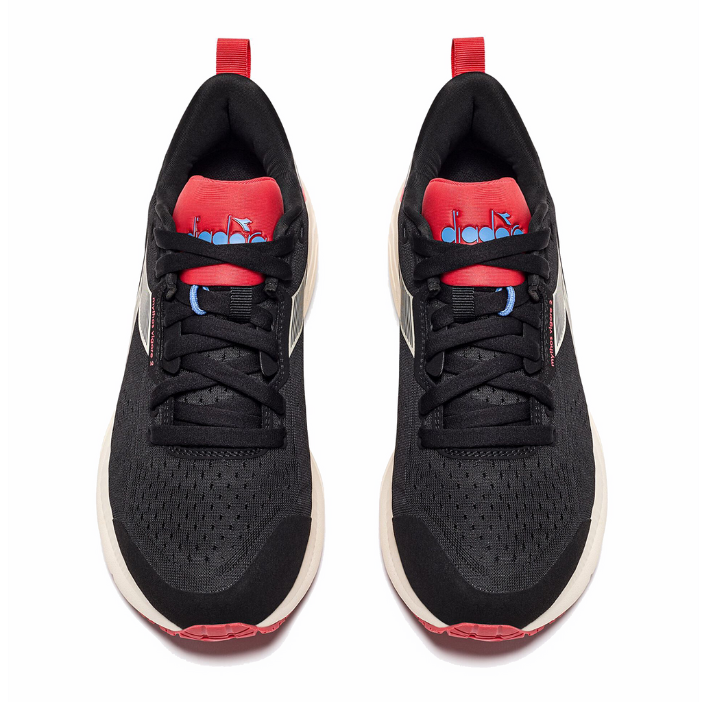 Diadora Mythos Blushield Vigore 2 — Black - White - Pink Fluo — Size B — Width 10 — Side View