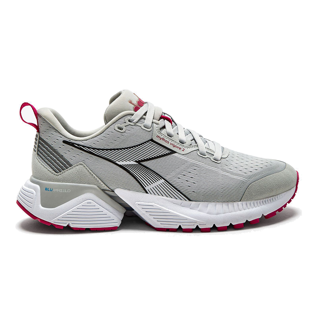 Diadora Mythos Blushield Vigore 2 — Black - White - Pink Fluo — Size B — Width 10 — Alternate View 10