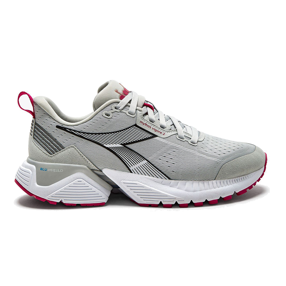 Diadora Mythos Blushield Vigore 2 — Black - White - Pink Fluo — Size B — Width 10 — Alternate View 10