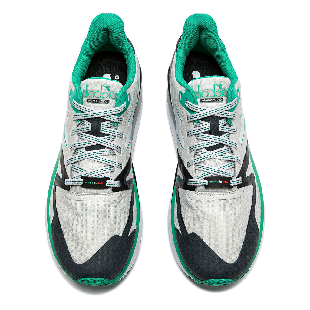 Diadora Atomo V7000 — White - Green Fluo - Black — Size D — Width 10 — Detail View