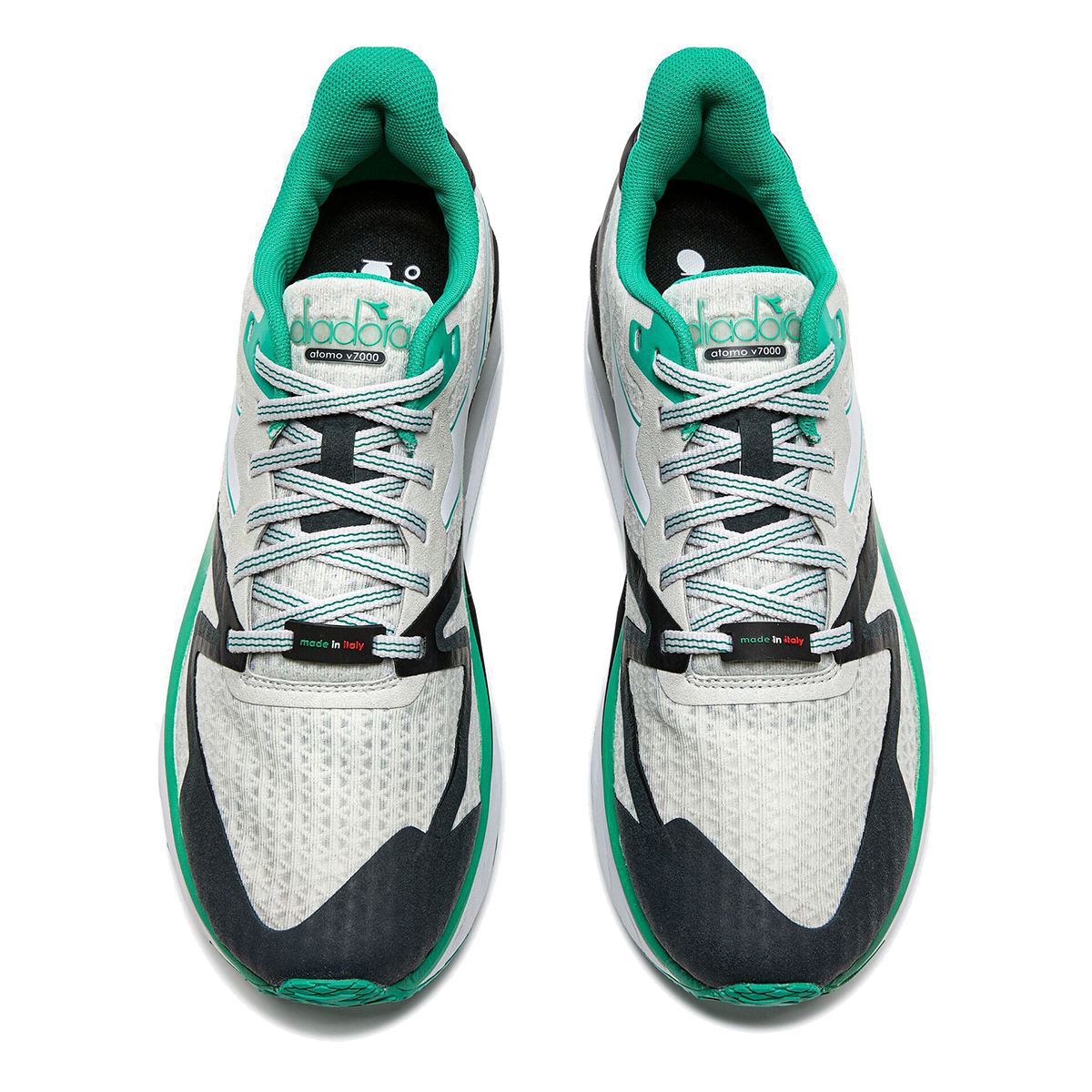 Diadora Atomo V7000 — White - Green Fluo - Black — Size D — Width 10 — Detail View