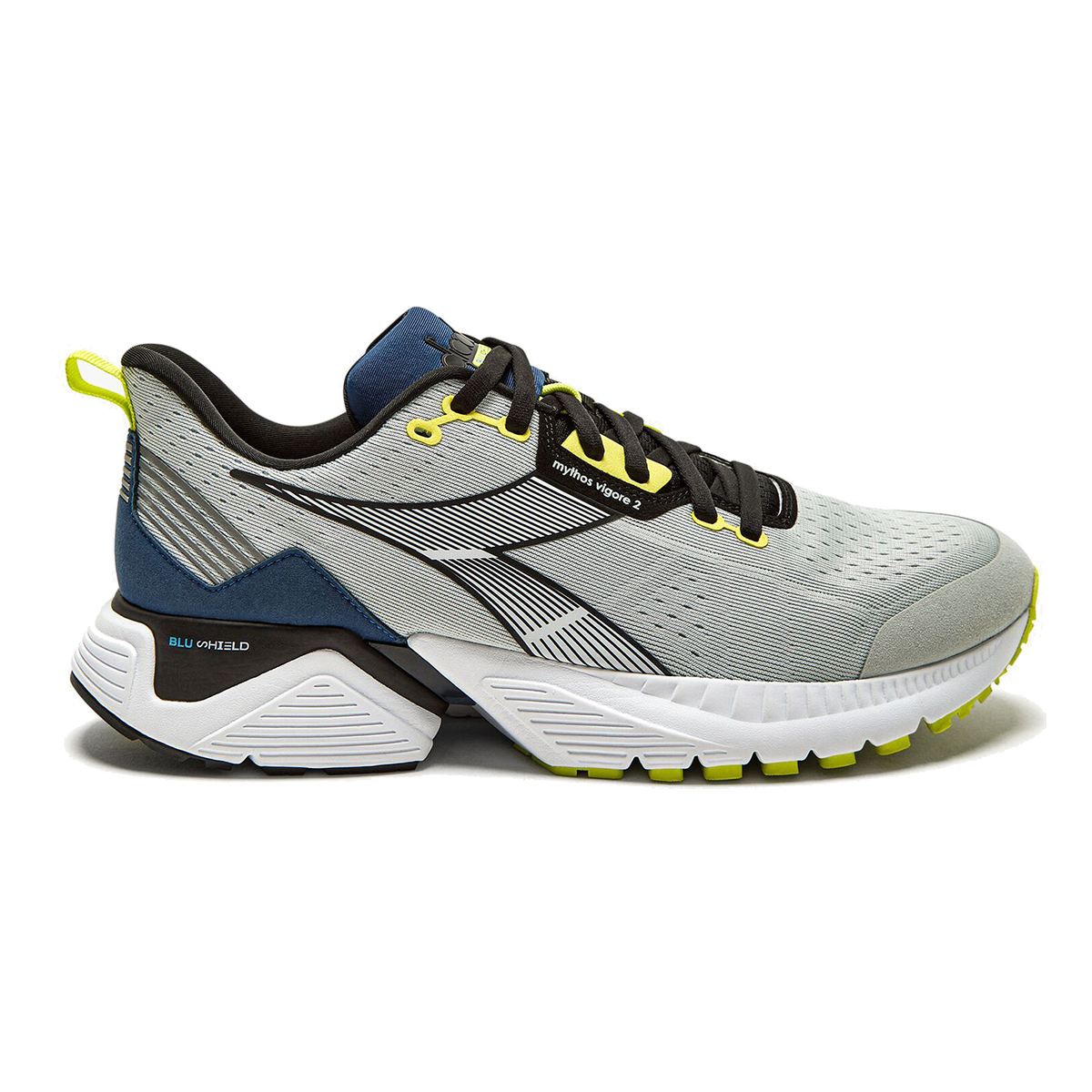 Diadora Mythos Blushield Vigore 2 — Steel Gray - Black — Size D — Width 10 — Alternate View 7