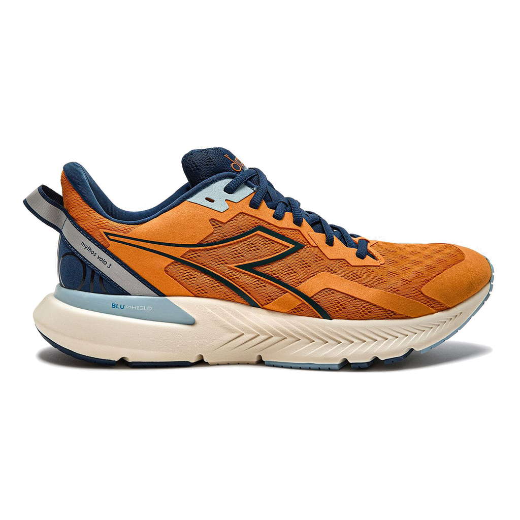 Diadora Mythos Blushield Volo 3 — Green Fluo - White - Black — Size D — Width 10 — Back View