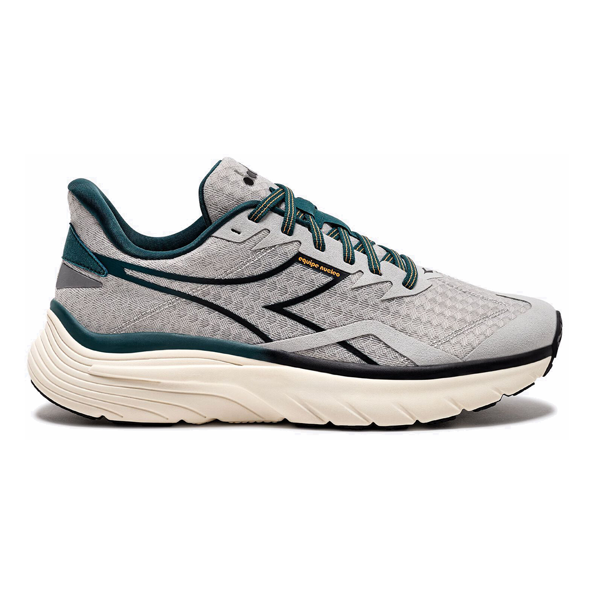 Diadora Equipe Nucleo — Silver - Black - Mediterra — Size D — Width 8.5 — Front View