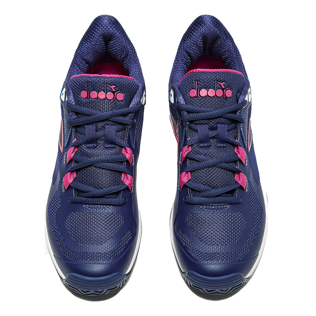 Diadora Trofeo 2 AG Pickleball — White - Legion Blue — Size B — Width 10 — Side View