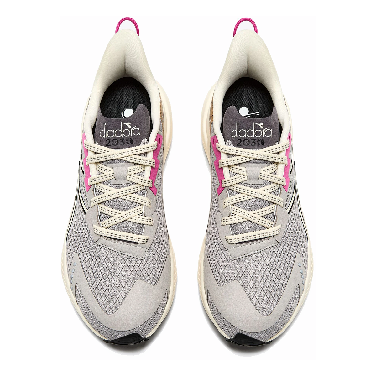 Diadora Mythos Blushield Volo 4 W 2030 — Silver - Whisper White - Black — Size B — Width 10.5 — Side View