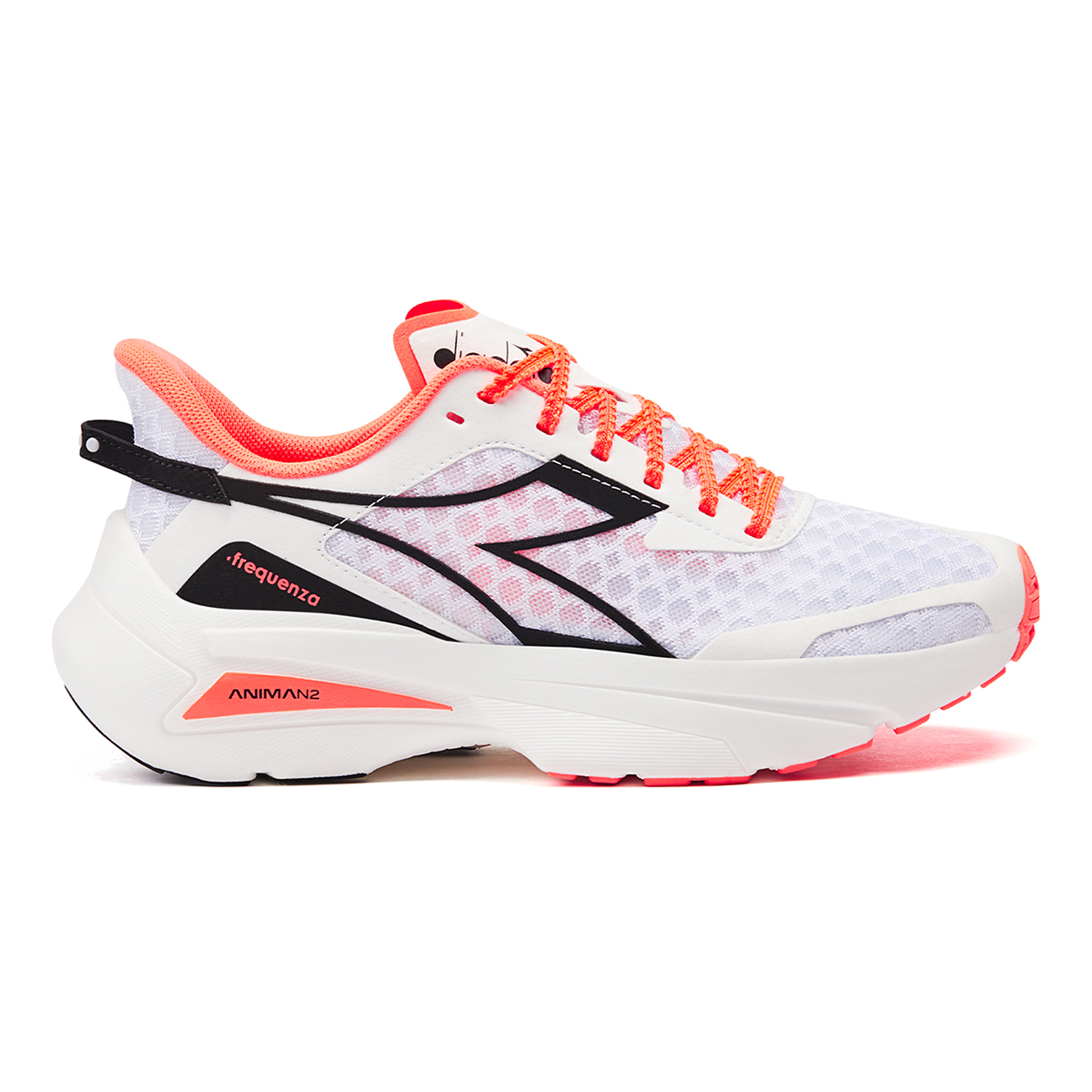 Diadora Frequenza — Whisper White - Cayenne — Size B — Width 6 — Front View