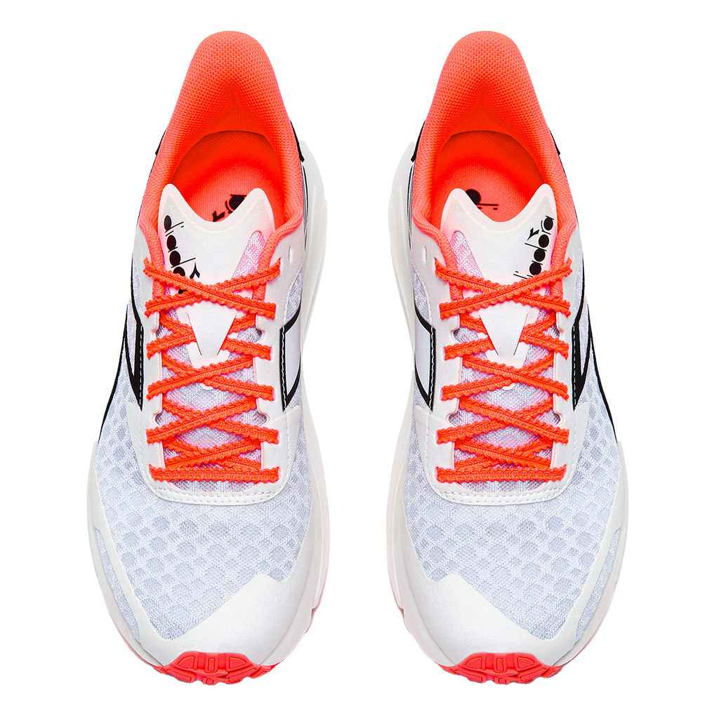 Diadora Frequenza — Whisper White - Cayenne — Size B — Width 6 — Side View