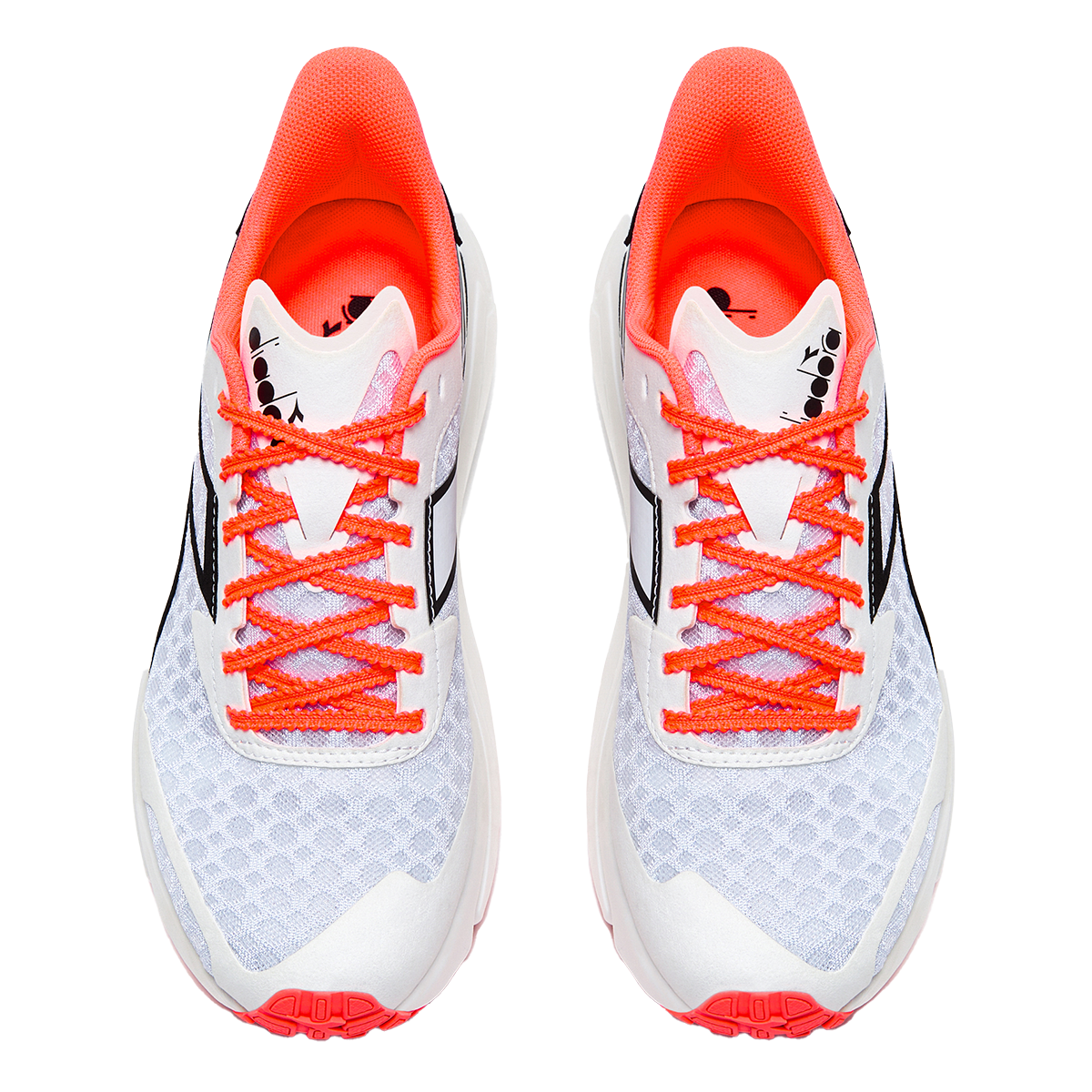 Diadora Frequenza — Whisper White - Cayenne — Size B — Width 6 — Side View