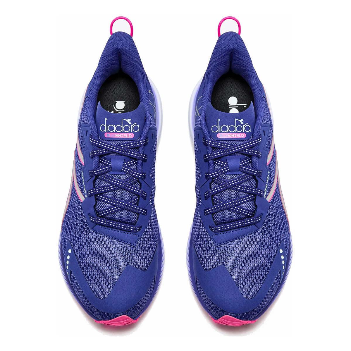 Diadora Mythos Blushield Volo 4 — Silver - Dusty Turquoise — Size B — Width 7 — Side View