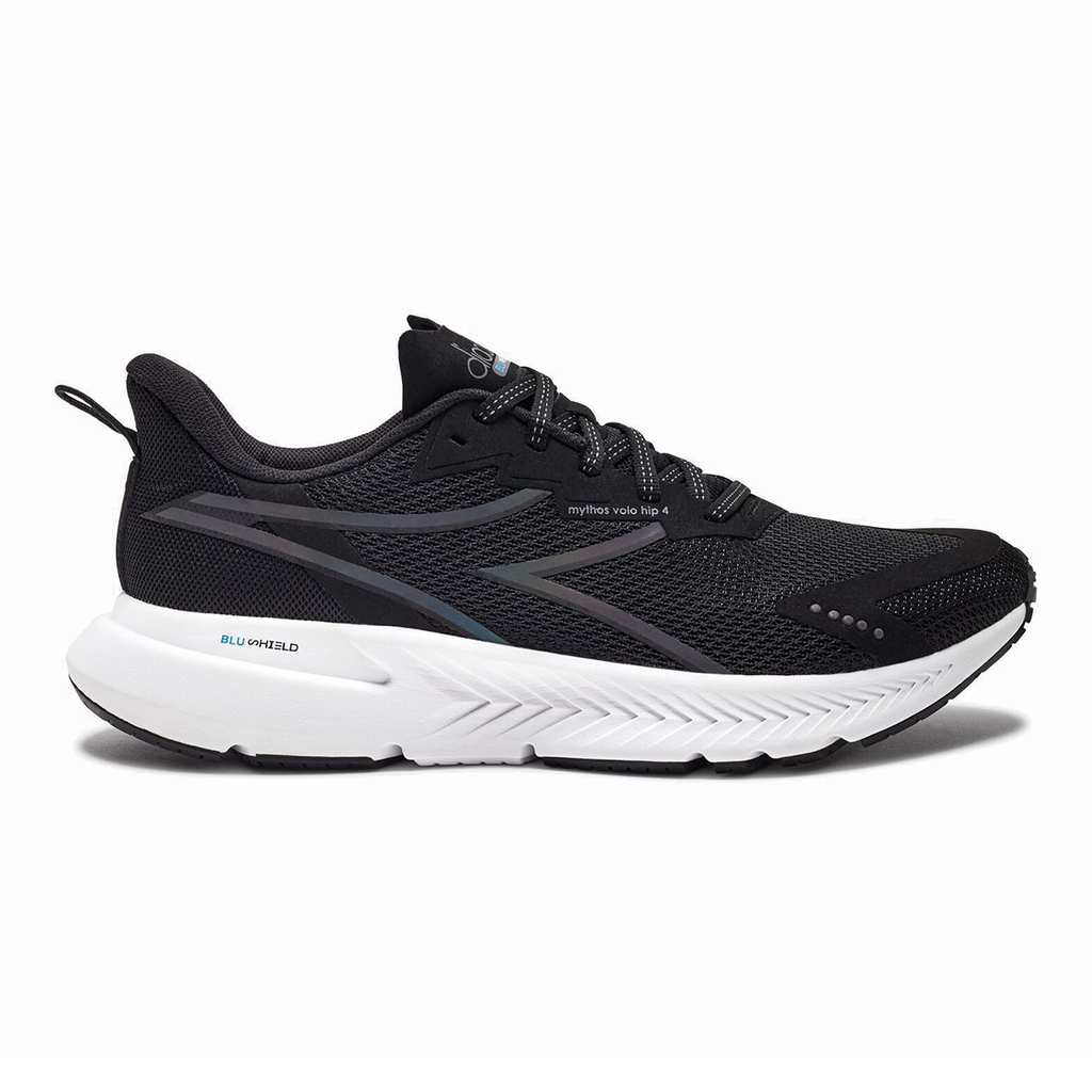 Diadora Mythos Blushield Volo 4 HIP — Black - White — Size D — Width 10 — Front View