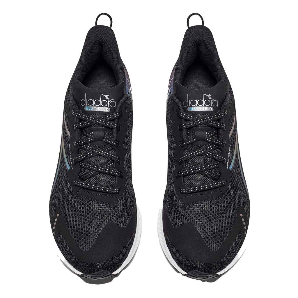 Diadora Mythos Blushield Volo 4 HIP — Black - White — Size B — Width 10 — Side View
