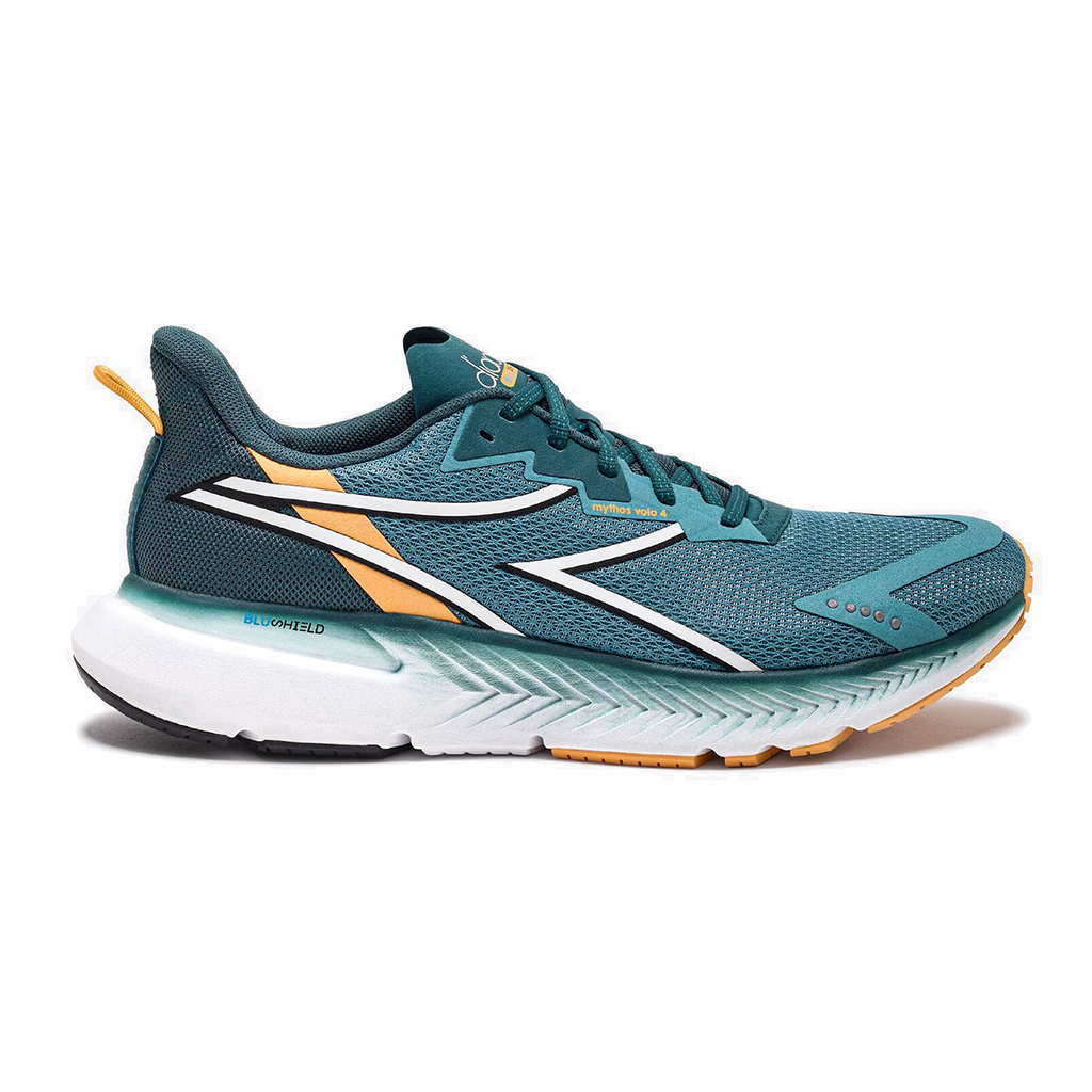 Diadora Mythos Blushield Volo 4 — Brittany Blue - Mediterranea — Size D — Width 8.5 — Top View