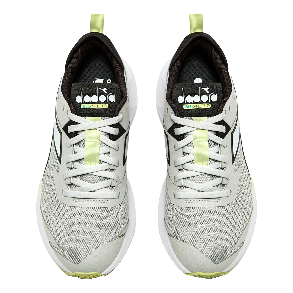 Diadora Mythos Blushield Vigore 3 — Silver DD - White - Black — Size B — Width 10 — Detail View
