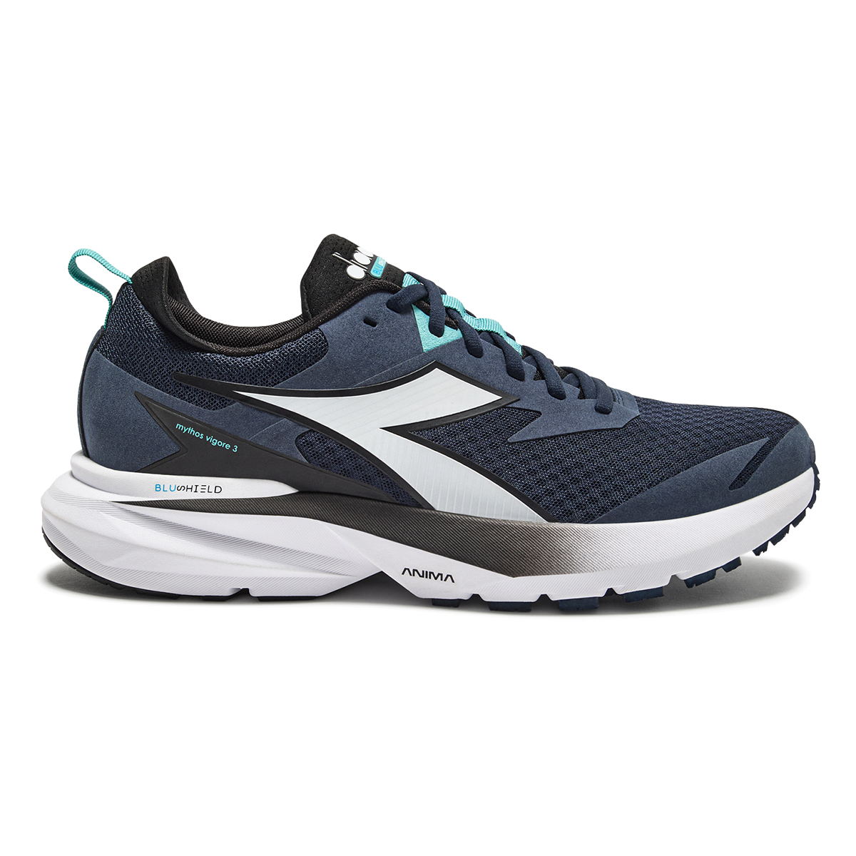 Diadora Mythos Blushield Vigore 3 — White - Black - Silver DD — Size D — Width 10 — Alternate View 7