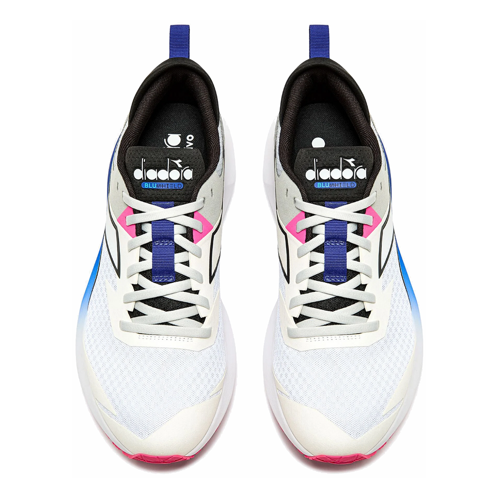 Diadora Mythos Blushield Vigore 3 — White - Black - Silver DD — Size D — Width 10 — Side View
