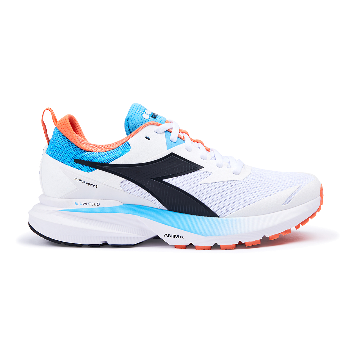Diadora Mythos Blushield Vigore 3 — White - Black - Silver DD — Size D — Width 10 — Alternate View 10
