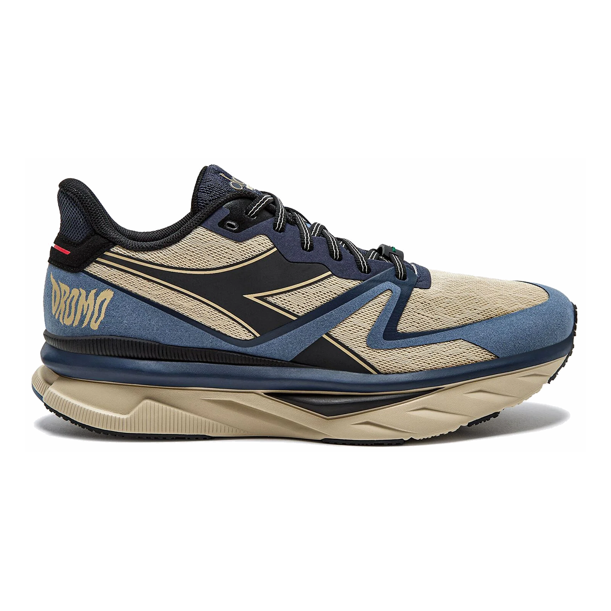 Diadora Atomo V7000 Dromo — Castle Wall - Black — Size D — Width 3.5 — Front View