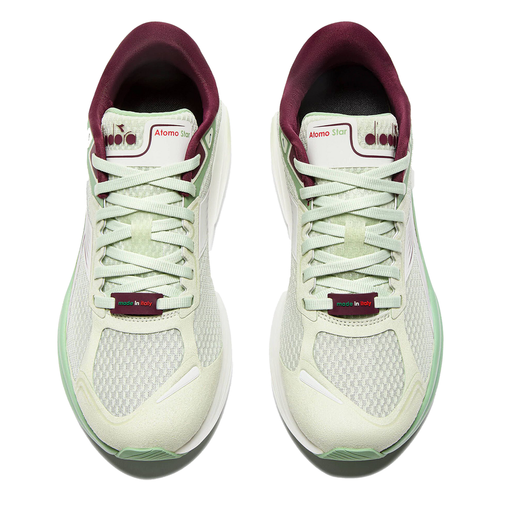 Diadora Atomo Star — Blue Lapis - Spa Retreat - White — Size D — Width 10 — Back View