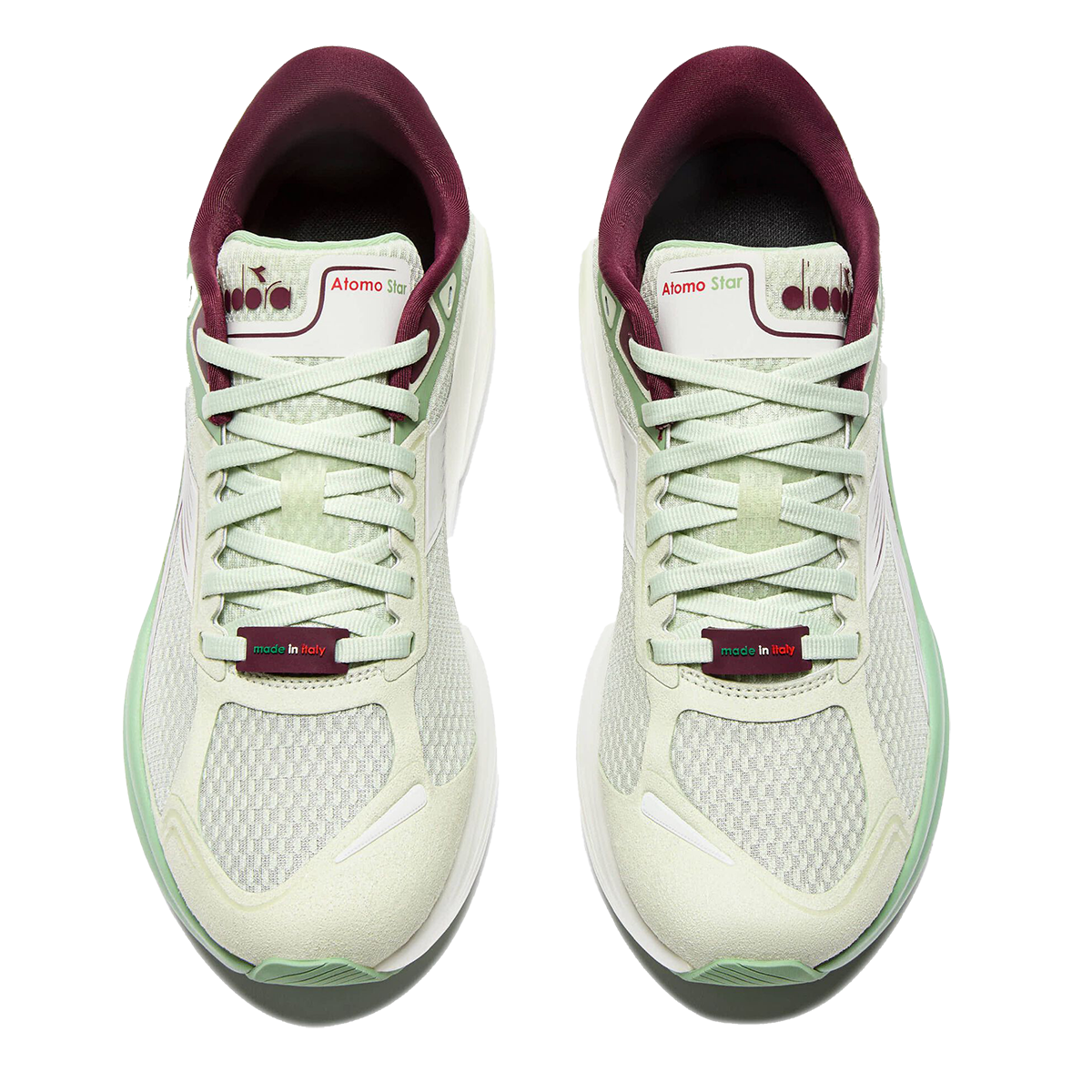 Diadora Atomo Star — Blue Lapis - Spa Retreat - White — Size D — Width 10 — Back View