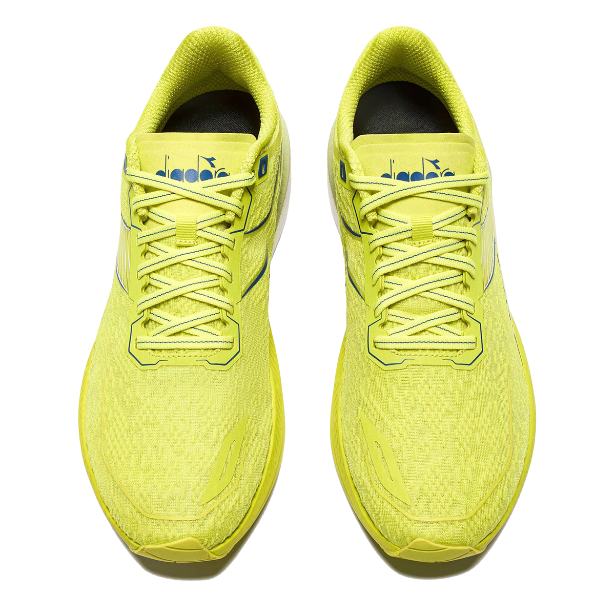 Diadora Mythos Blushield Volo 5 — White - Nectarine - Lemon Chrome — Size D — Width 10 — Detail View