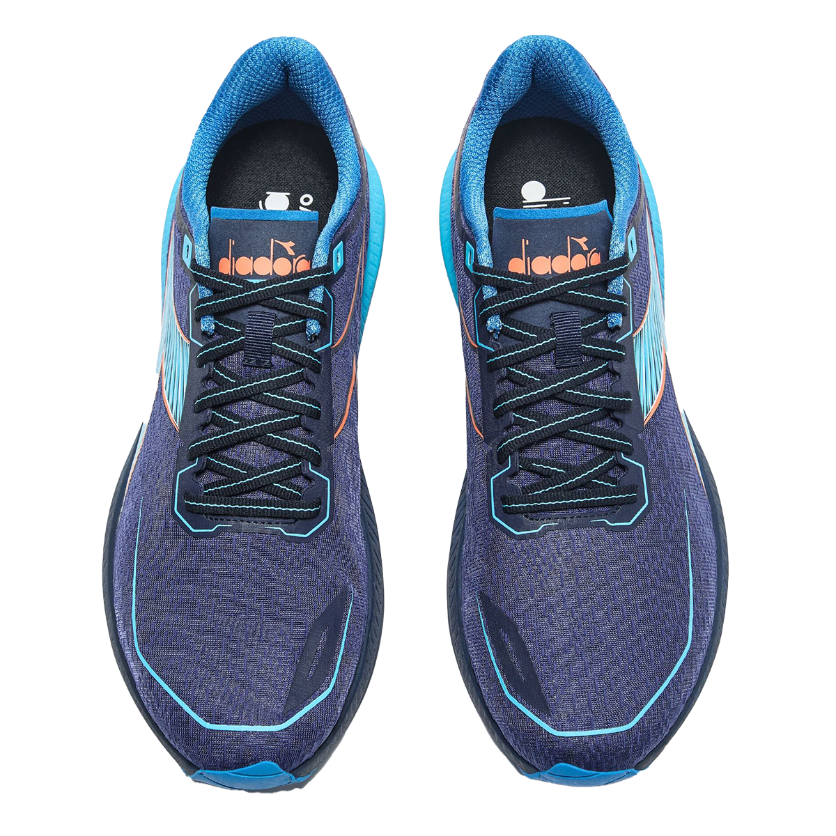 Diadora Mythos Blushield Volo 5 — White - Nectarine - Lemon Chrome — Size D — Width 10 — Side View