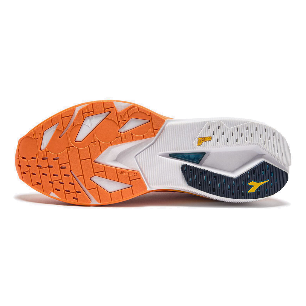 Diadora Mythos Blushield Volo 5 — White - Nectarine - Lemon Chrome — Size D — Width 10 — Alternate View 9