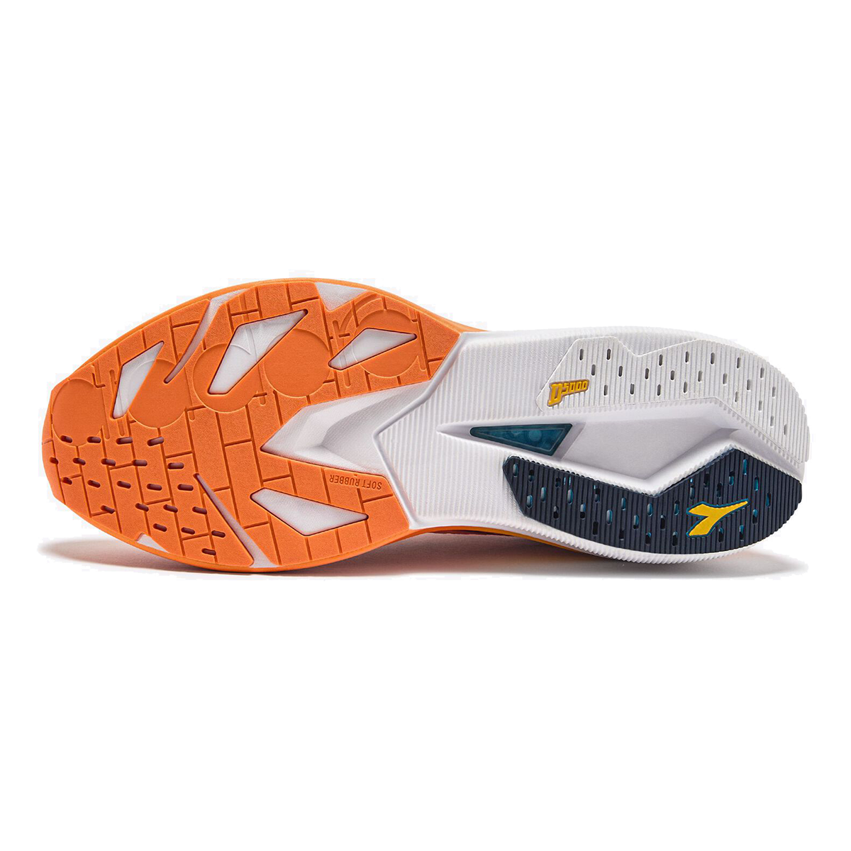 Diadora Mythos Blushield Volo 5 — White - Nectarine - Lemon Chrome — Size D — Width 10 — Alternate View 9