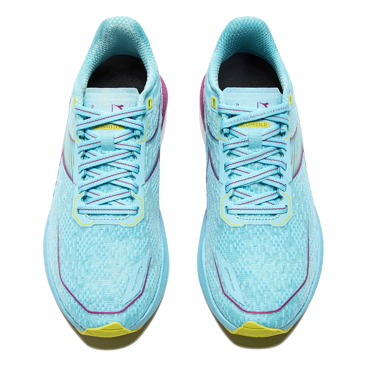 Diadora Mythos Blushield Volo 5 — White - Fandango Pink - Nectar — Size B — Width 10 — Side View