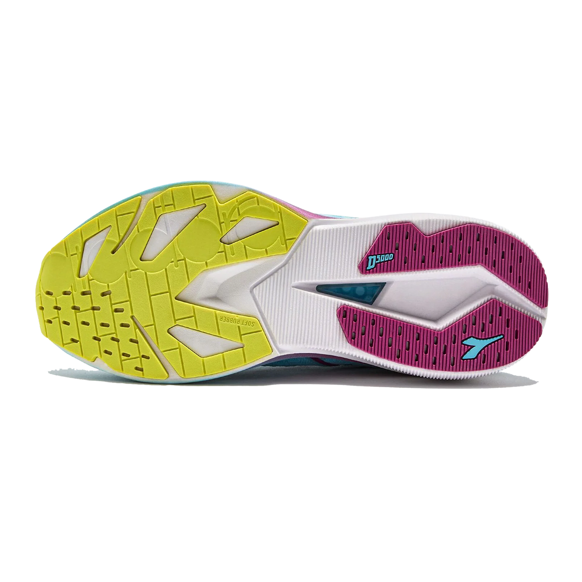 Diadora Mythos Blushield Volo 5 — White - Fandango Pink - Nectar — Size B — Width 10 — Back View