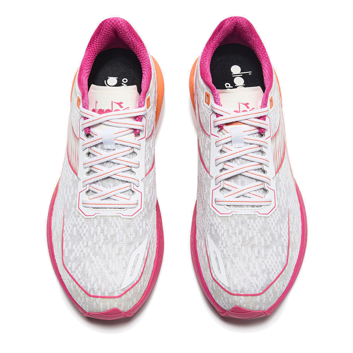 Diadora Mythos Blushield Volo 5 — White - Fandango Pink - Nectar — Size B — Width 10 — Detail View