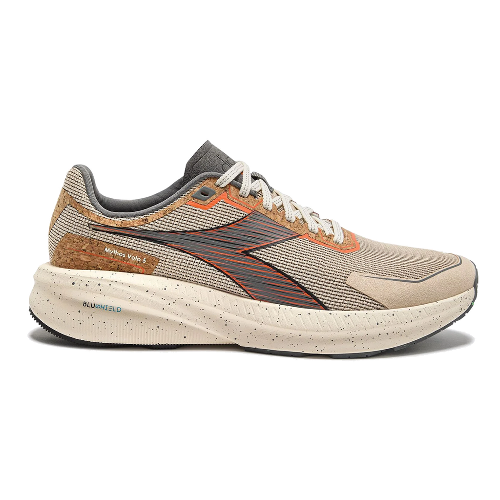 Diadora Mythos Blushield Volo 5 2030 — Beige - Steel Gray — Size D — Width 10 — Front View