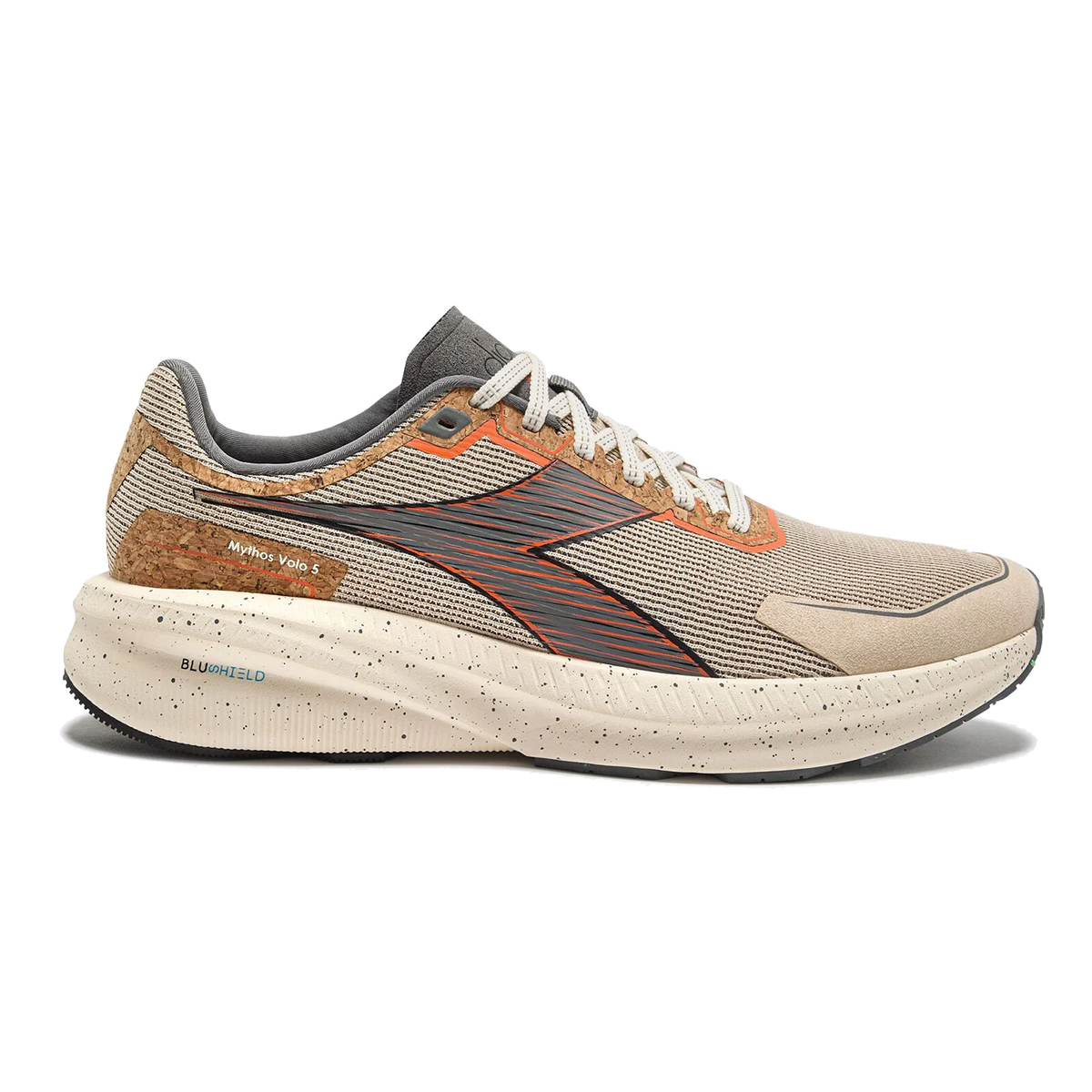 Diadora Mythos Blushield Volo 5 2030 — Beige - Steel Gray — Size D — Width 10 — Front View