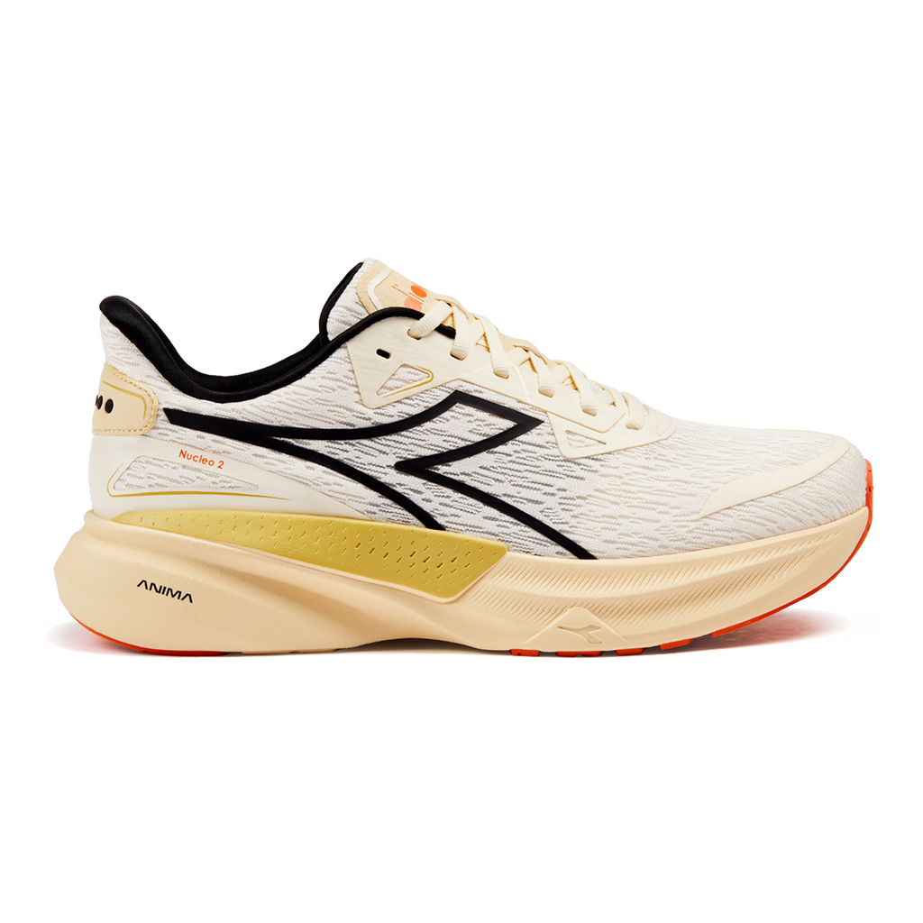 Diadora Nucleo 2 — Whisper White - Orange Peel — Size D — Width 10 — Back View