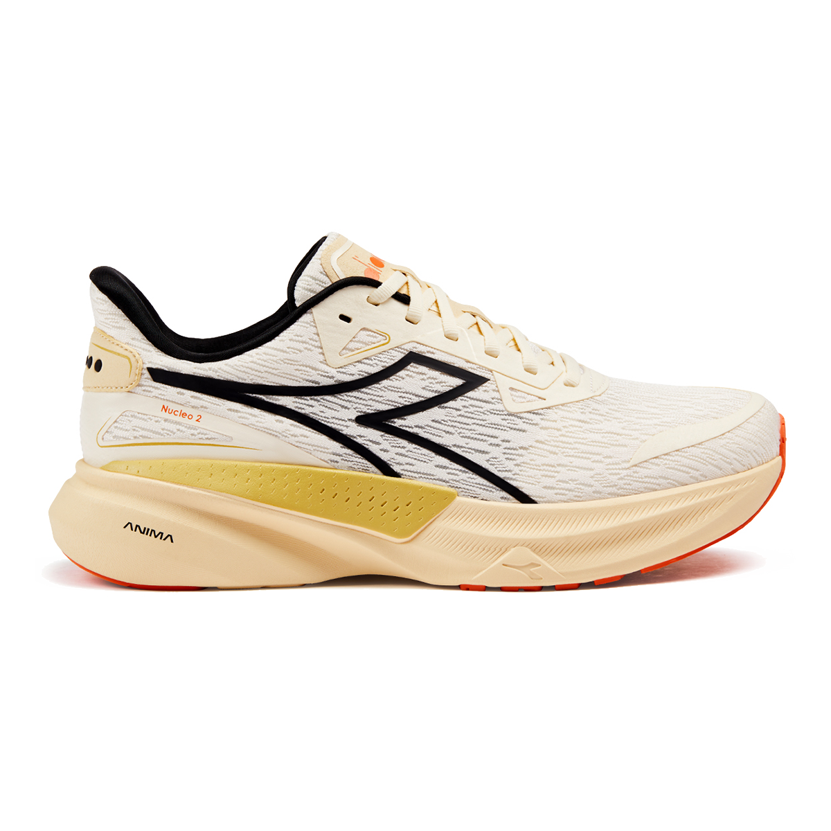 Diadora Nucleo 2 — Whisper White - Orange Peel — Size D — Width 10 — Back View