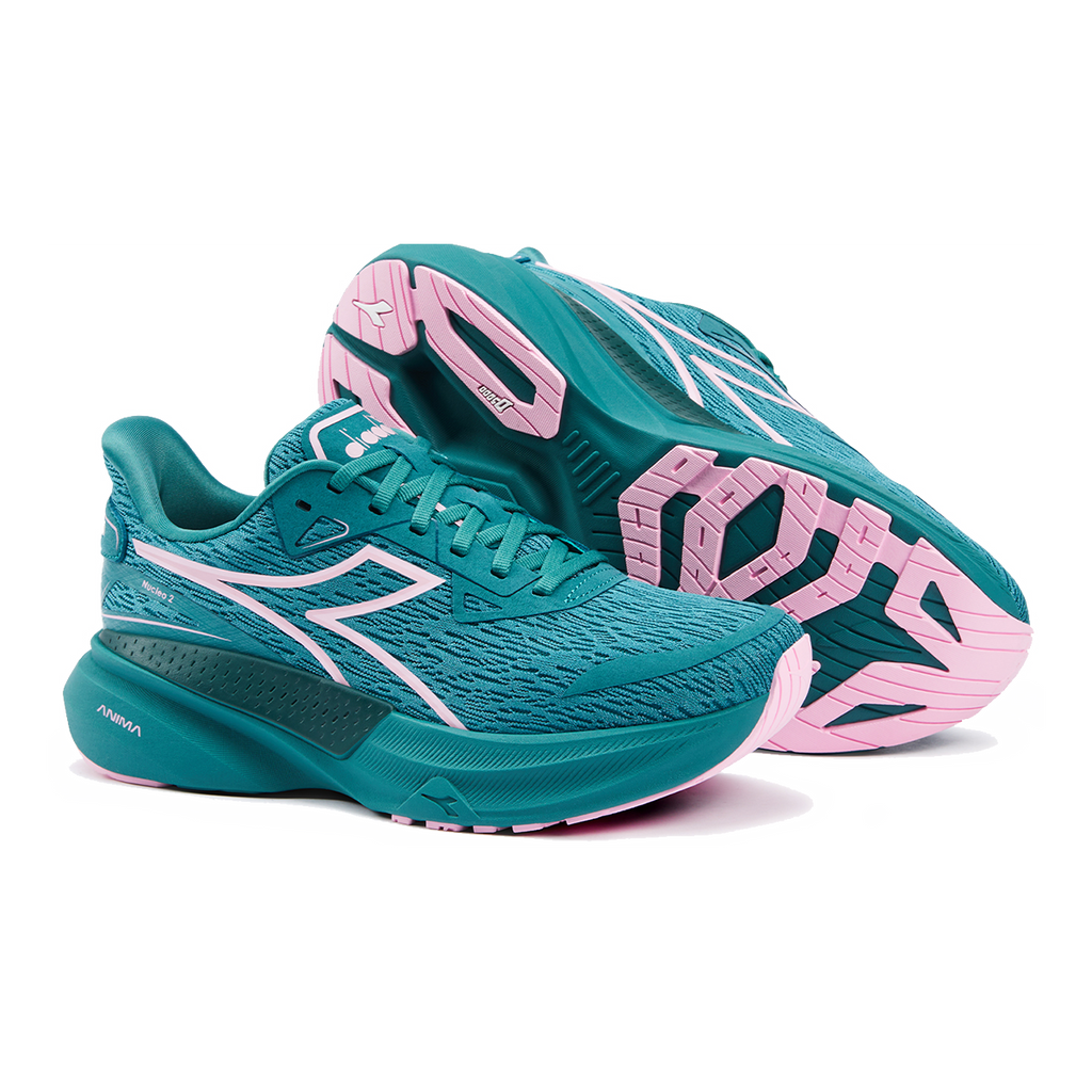 Diadora Nucleo 2 — Whisper White - Pink Frosti — Size B — Width 10 — Side View