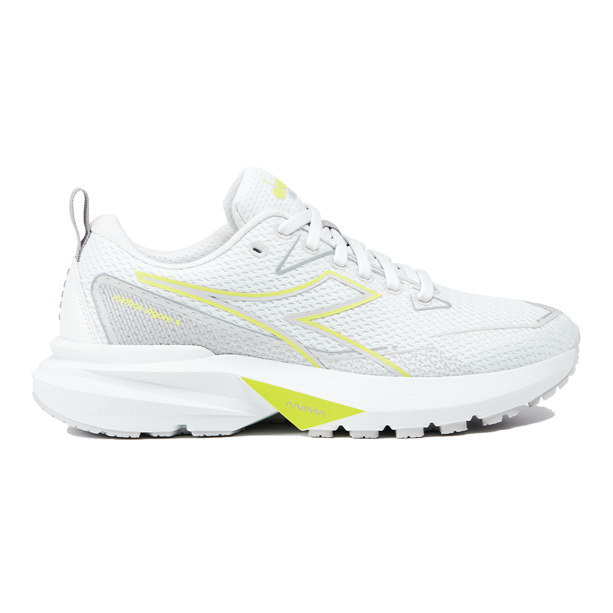 Diadora Mythos Blushield Vigore 4 W — Glacier Gray - Ghost Gray — Size B — Width 10 — Front View