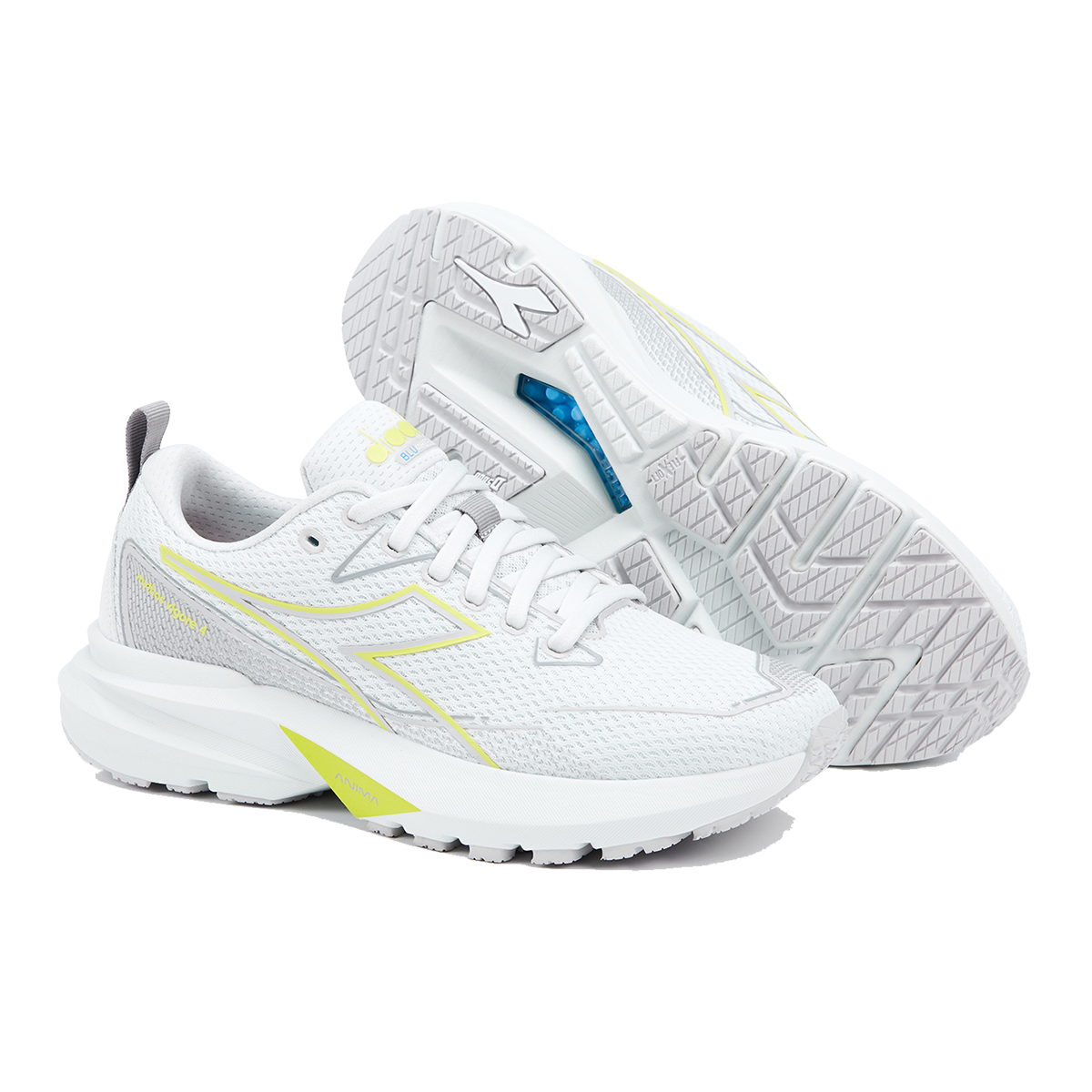 Diadora Mythos Blushield Vigore 4 W — Glacier Gray - Ghost Gray — Size B — Width 10 — Side View