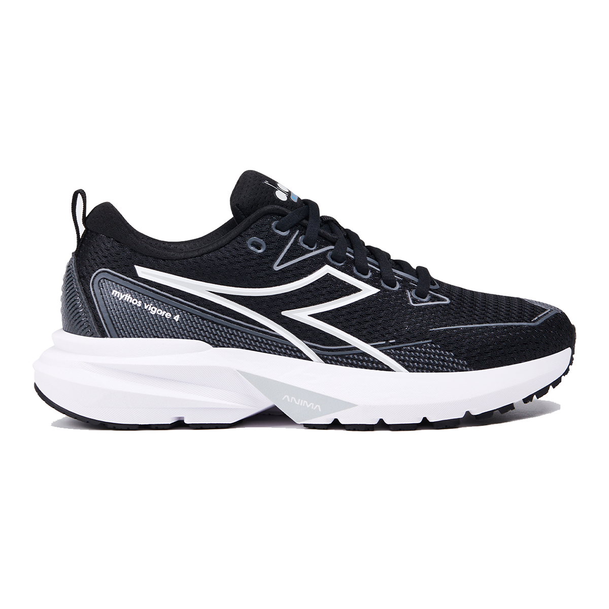 Diadora Mythos Blushield Vigore 4 W — Glacier Gray - Ghost Gray — Size B — Width 10 — Back View