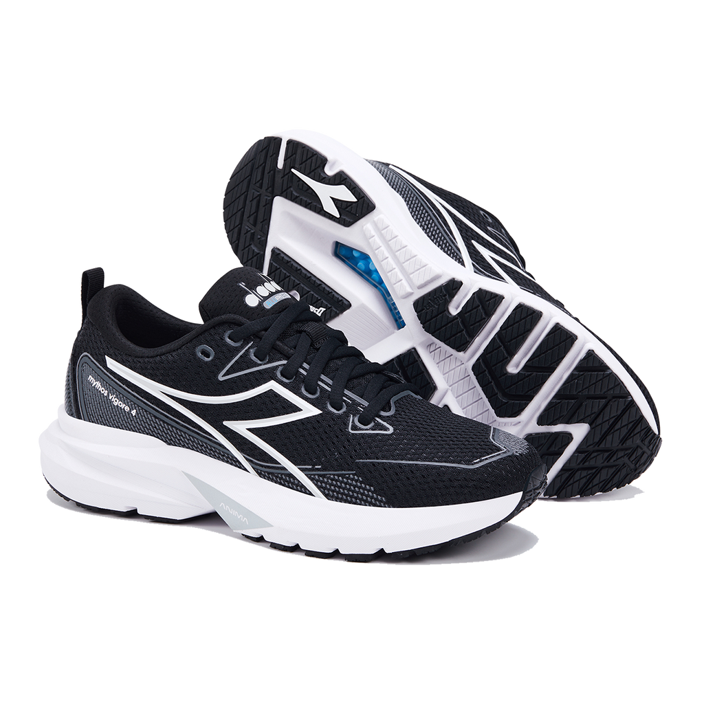 Diadora Mythos Blushield Vigore 4 W — Glacier Gray - Ghost Gray — Size B — Width 10 — Top View