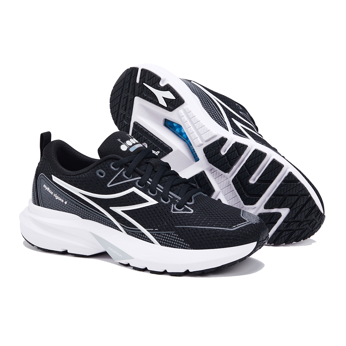 Diadora Mythos Blushield Vigore 4 W — Glacier Gray - Ghost Gray — Size B — Width 10 — Top View