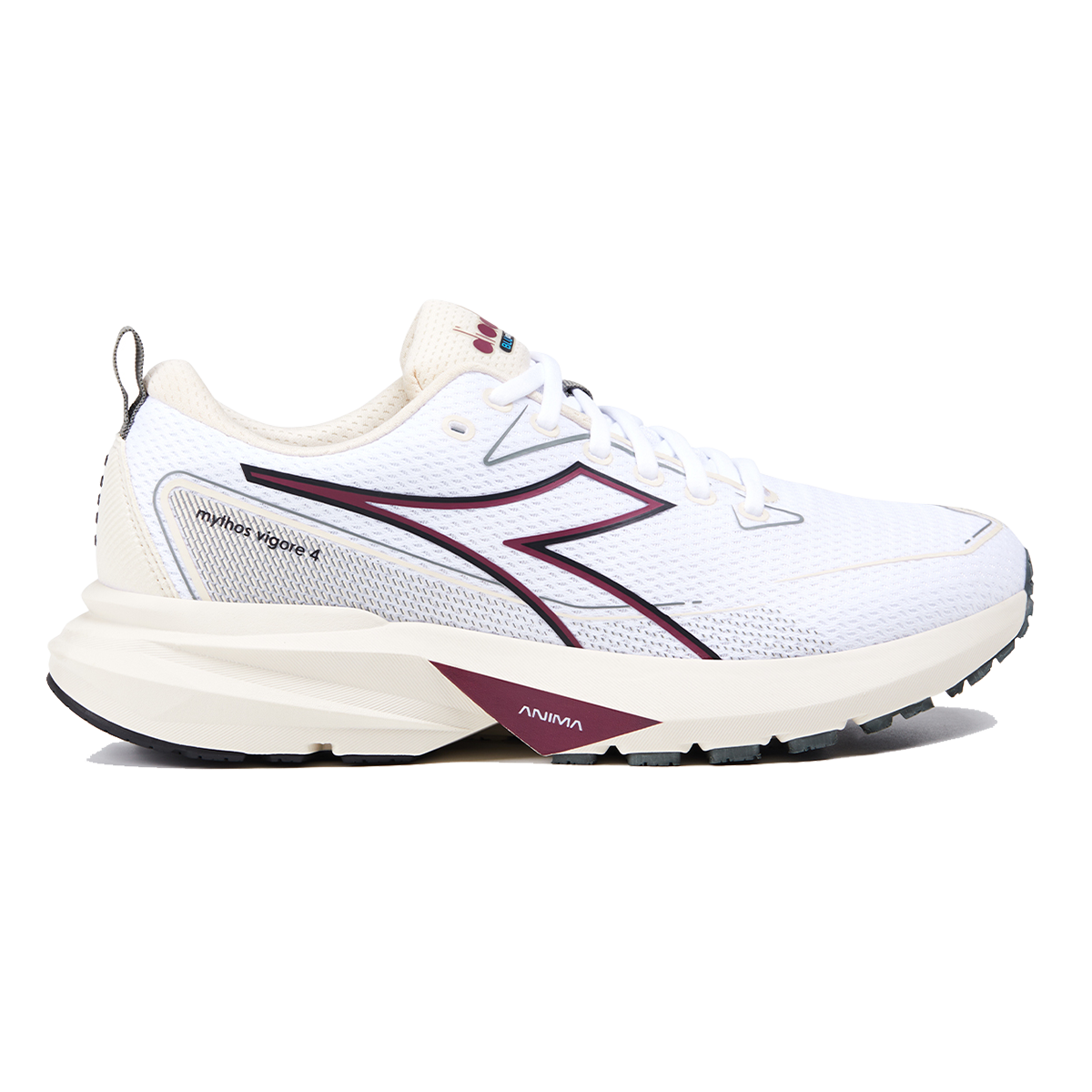 Diadora Mythos Blushield Vigore 4 — White - Turtledove — Size D — Width 10 — Front View