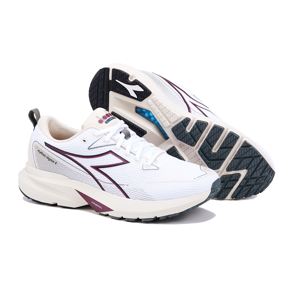 Diadora Mythos Blushield Vigore 4 — White - Turtledove — Size D — Width 10 — Side View