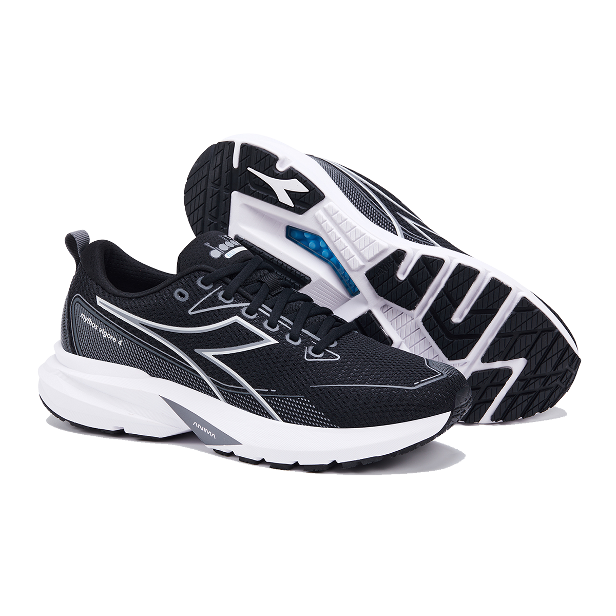 Diadora Mythos Blushield Vigore 4 — White - Turtledove — Size D — Width 10 — Top View